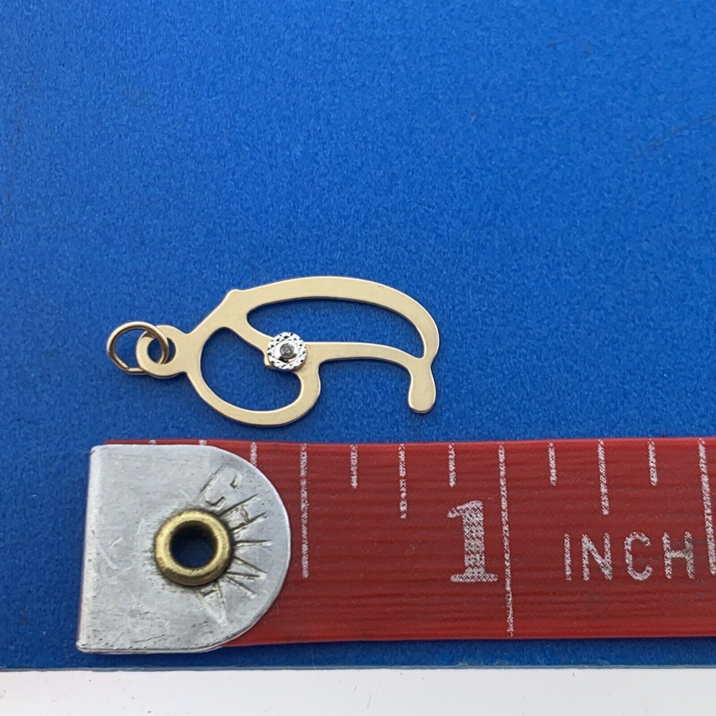 Designer 14K Yellow White Gold Diamond Script D Monogram Letter Charm Pendant