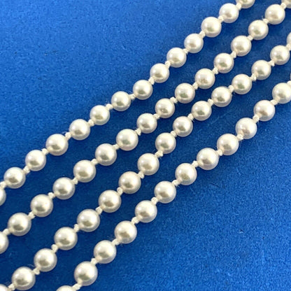 14K Yellow Gold Pearl Double Strand Hand Knotted Necklace