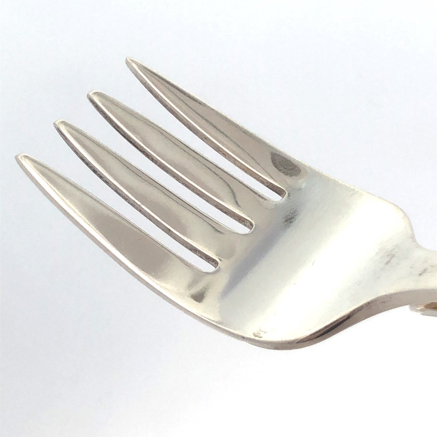 Designer Tiffany & Co. 925 Sterling Silver Curved Handle Baby Fork