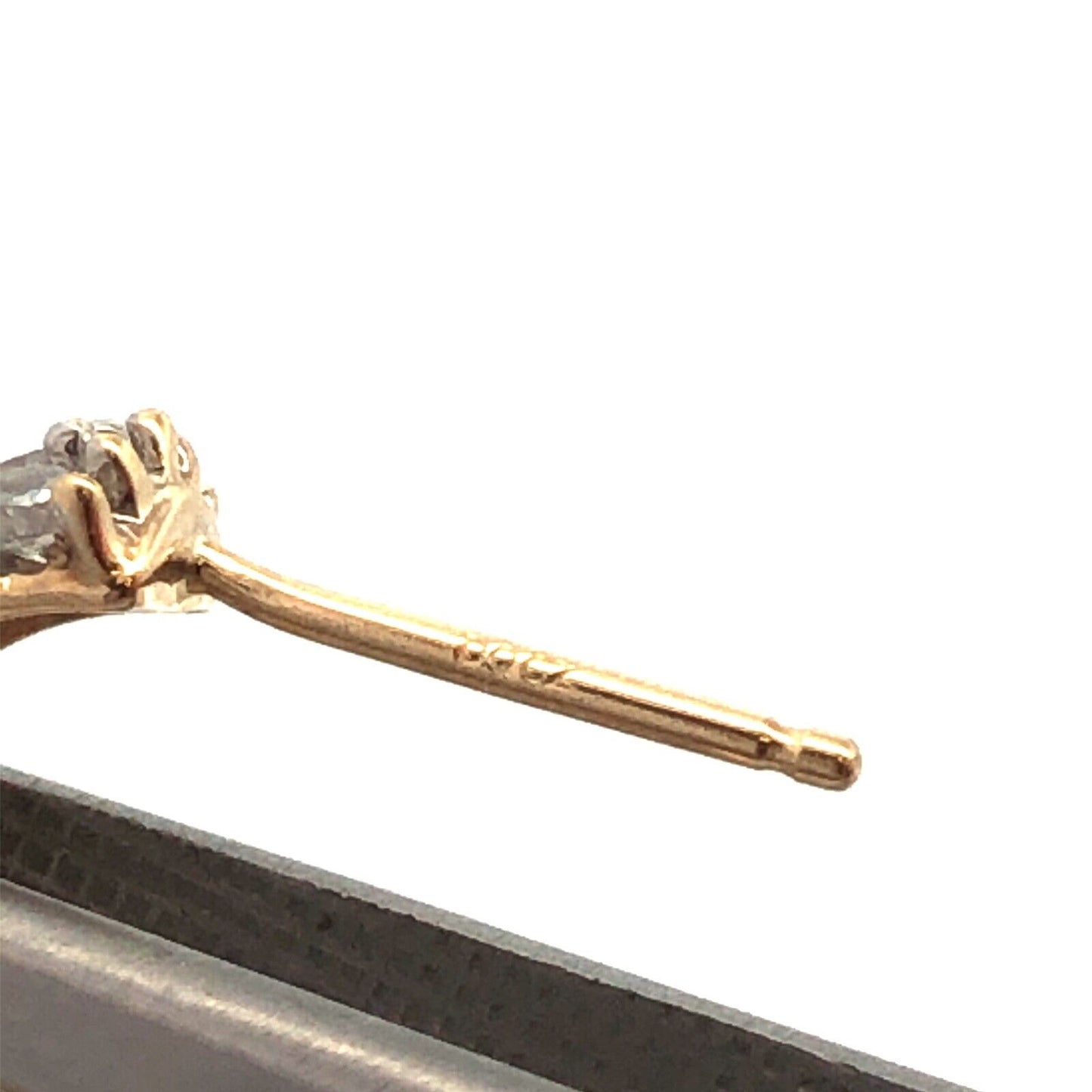 Designer Mexico 14K Yellow Gold Round Cubic Zirconia Huggie Hoop Earrings