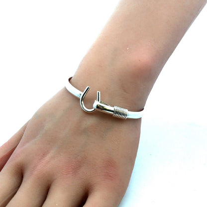Native American DK 925 Sterling Silver Horseshoe Lasso Bangle Bracelet