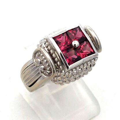 Goldman Kolber GK 14K White Gold 925 Silver 2 Insert Spinel Interchangeable Ring