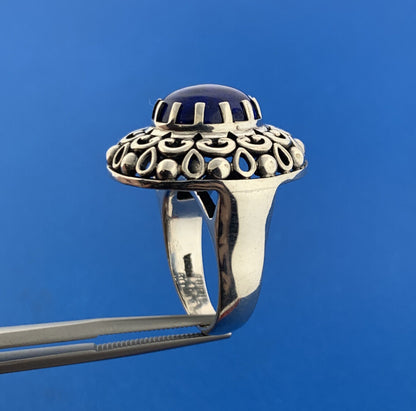Designer Doug Paulus DP Sterling Silver Lapis Lazuli Statement Cocktail Ring