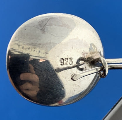 925 Sterling Silver Oval Blue Cubic Zirconia CZ Dangle Slide Earrings