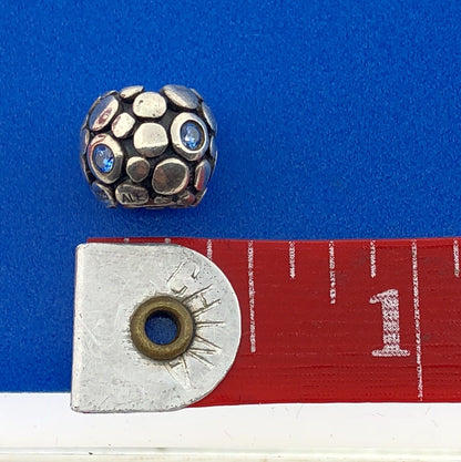 Authentic PANDORA ALE Sterling Silver Blue CZ Bubbles 790329CZB Charm Retired