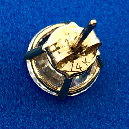 Stunning 14K Yellow Gold Round Cubic Zirconia CZ Statement Stud Earrings