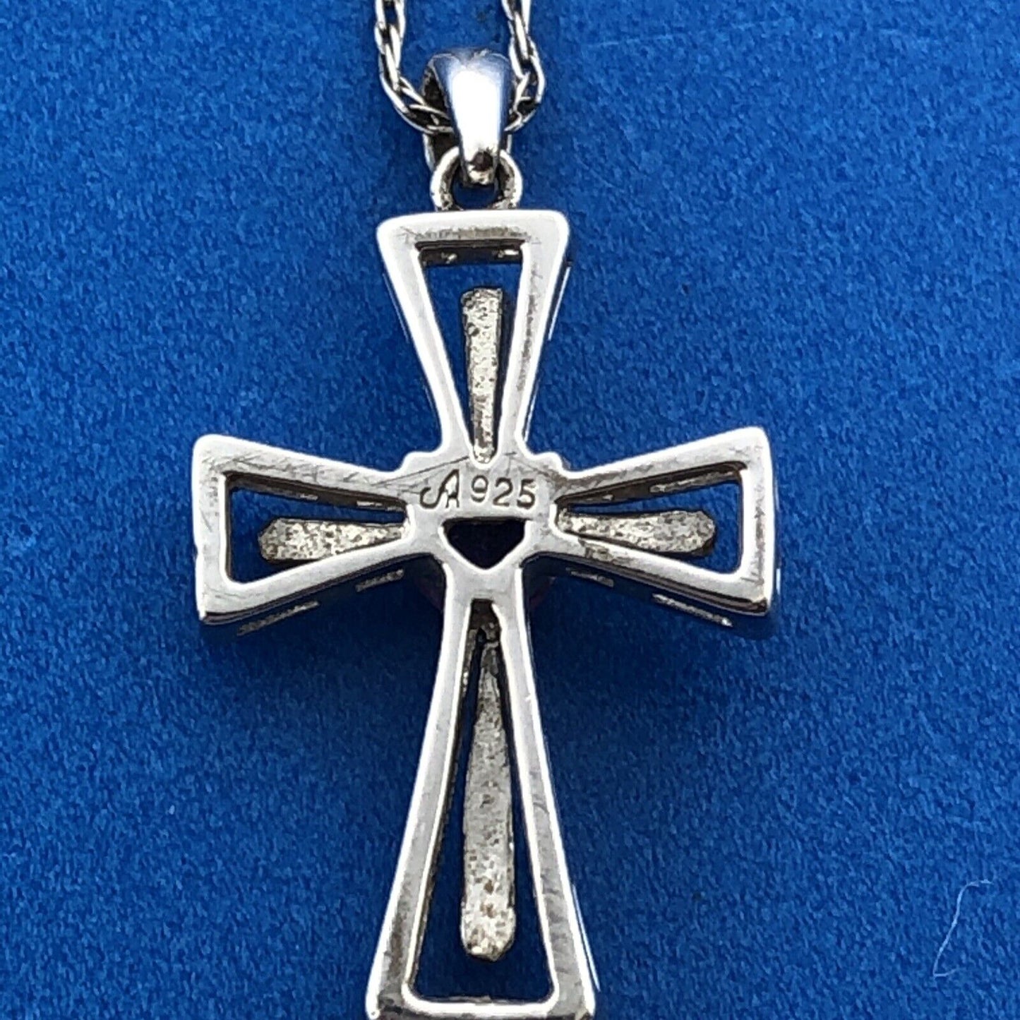 Sterling Silver 925 Amethyst Heart Cross Religious Communion February Necklace