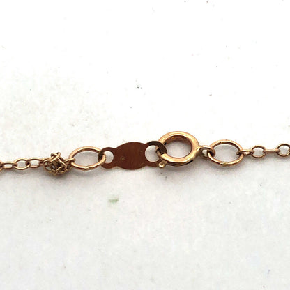 Designer 14K Yellow Gold Pearl Station Drop Dangle Chain Necklace