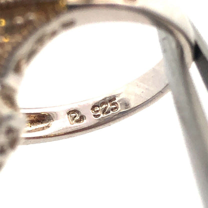 Art Deco Style 925 Sterling Silver Cubic Zirconia Blue Spinel Statement Ring