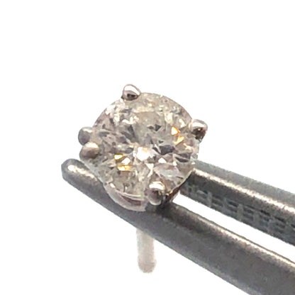 Designer Ross + Simons 14k White Gold Round Diamond Friction Back Stud Earrings