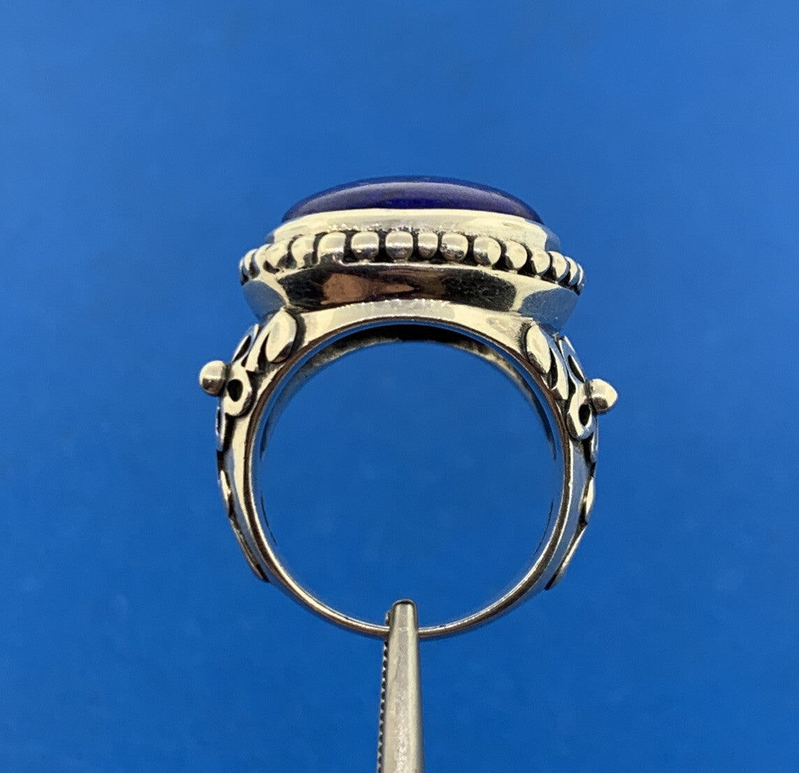 Designer Doug Paulus Sterling Silver 925 Lapis Lazuli Statement Cocktail Ring