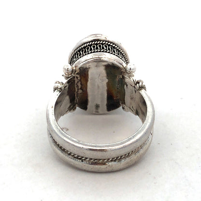 Designer BA 925 Sterling Silver Oval Red Carnelian Textured Statement Ring