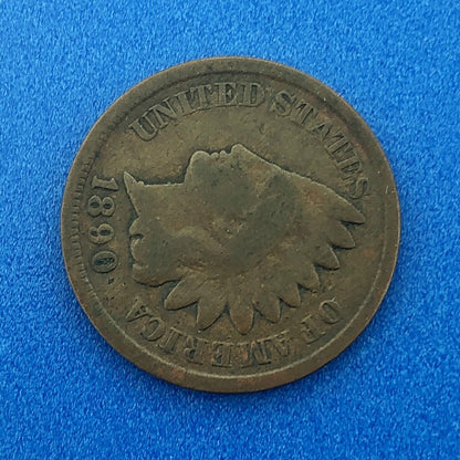 1890 Indian Head One Cent Penny Type 3 Bronze Better Key Philadelphia Coin