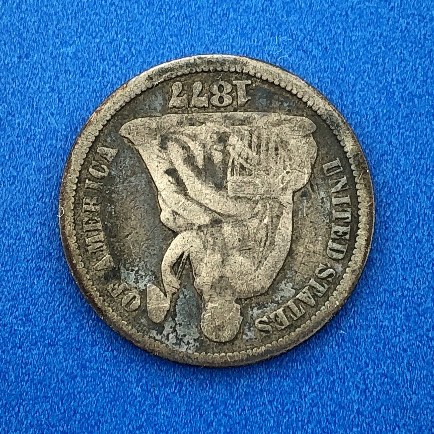 1877 P Silver Seated Liberty Dime 10c Better Key Scarce Philadelphia Mint Coin