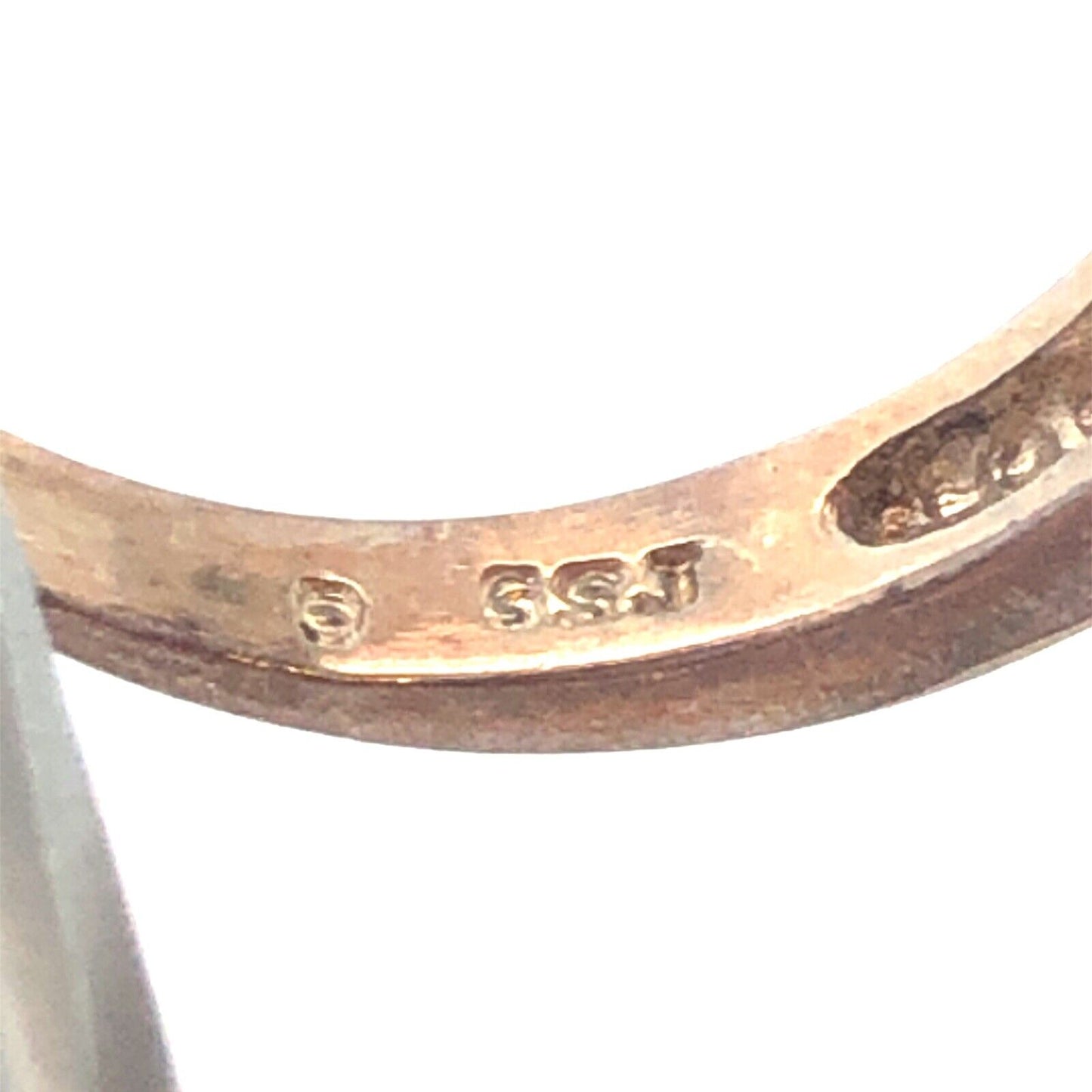 Vintage GSJ 925 Sterling Silver Marquise Purple Jade Amethyst Halo Cocktail Ring