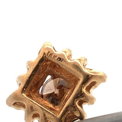 Designer 14K Yellow Gold White Mocha Diamond Pendant Necklace