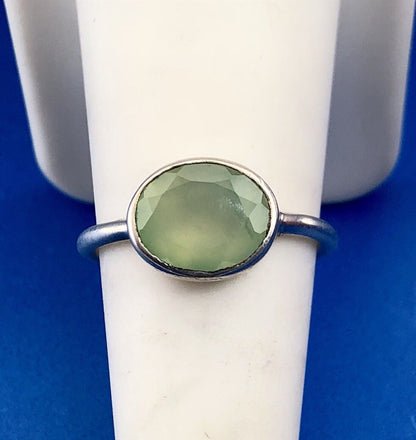 Designer Sterling Silver 925 Oval Green Aventurine Fashion Ring