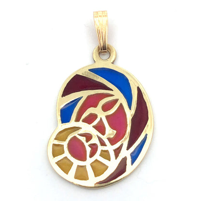 Antique Plique-A-Jour 14K Yellow Gold Mother And Child Madonna Pendant