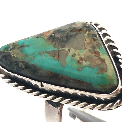 Native American Unsigned Old Pawn 925 Sterling Silver Turquoise Cabochon Ring