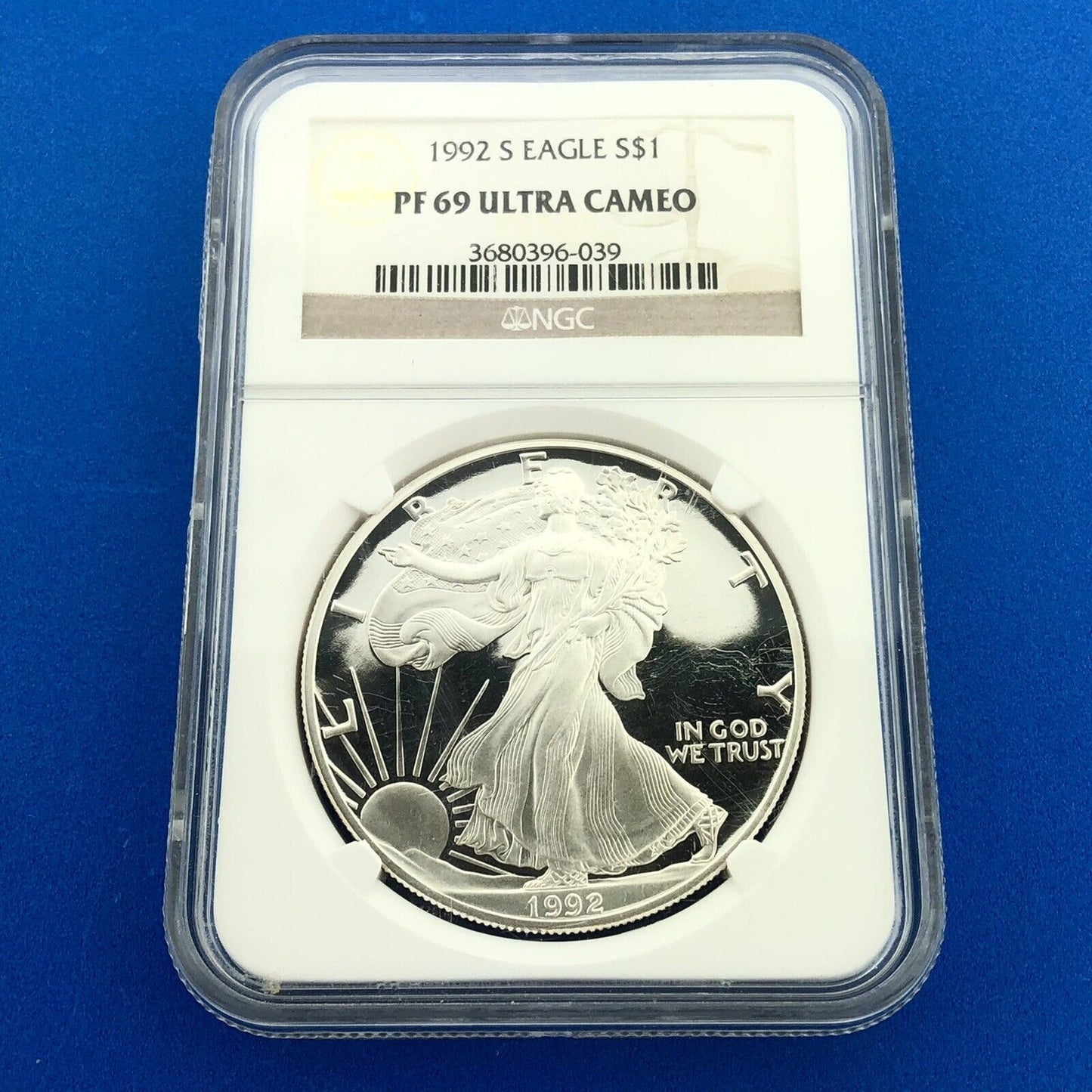 1992 S Proof American Silver Eagle 1 Oz 999 Fine Silver NGC PF69 Ultra Cameo