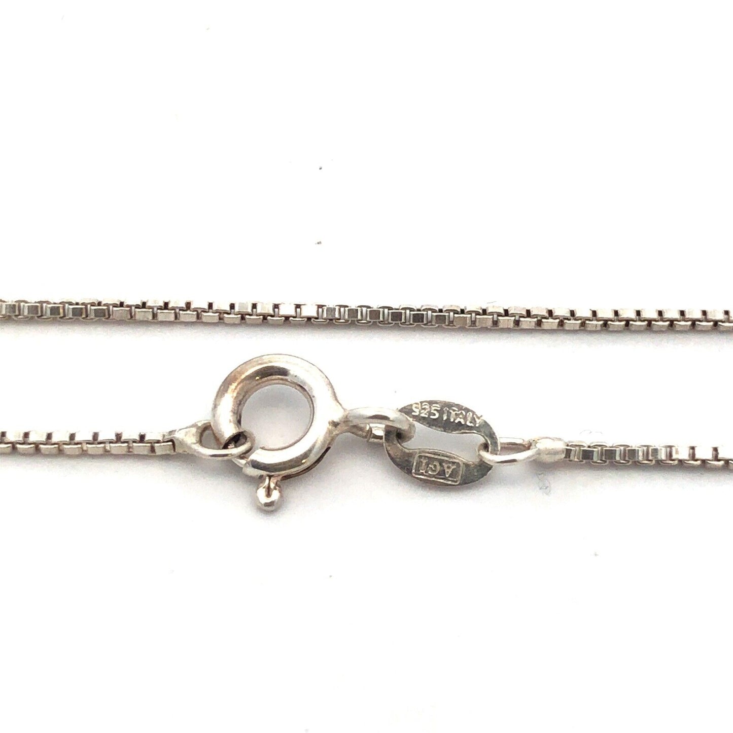 Vintage 925 Sterling Silver Oval Amber Pendant Chain Necklace