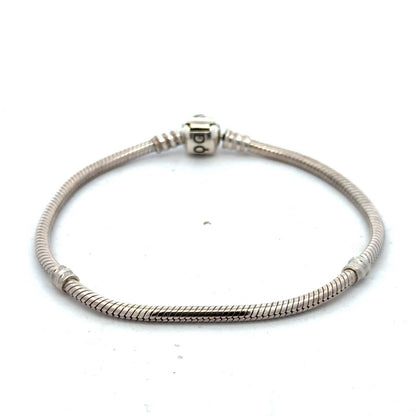 Authentic PANDORA 925 Sterling Silver Snake Chain Charm 7.5 Inch Bracelet