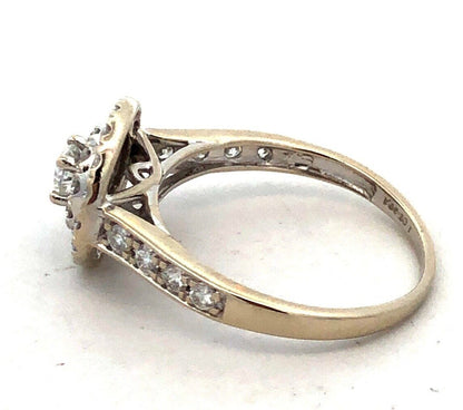 Tasha 14K White Gold Round Diamond Double Halo Engagement Ring