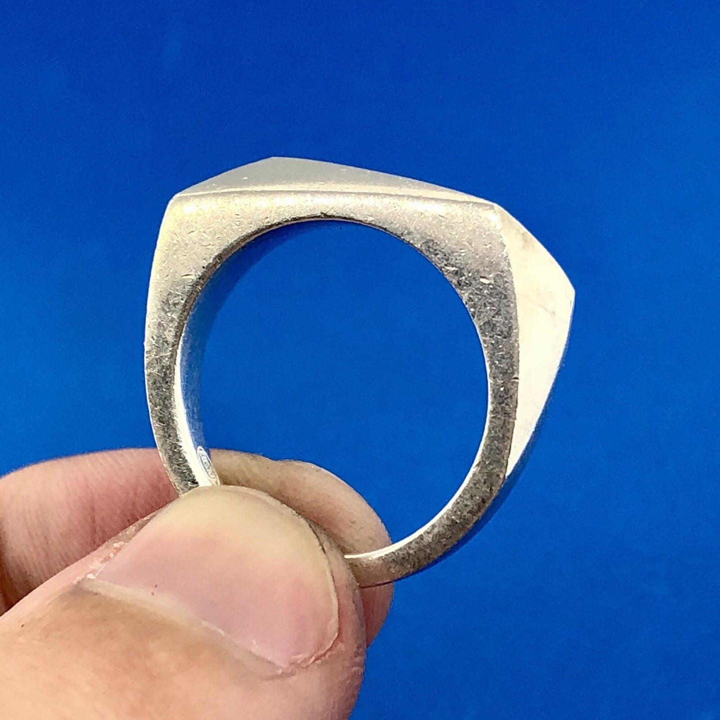 Authentic Modern Sterling Silver Fossil Ring - Size 7.75