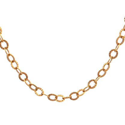 Michael Anthony MA Italy 10K Yellow Gold Textured Oval Link Chain Necklace