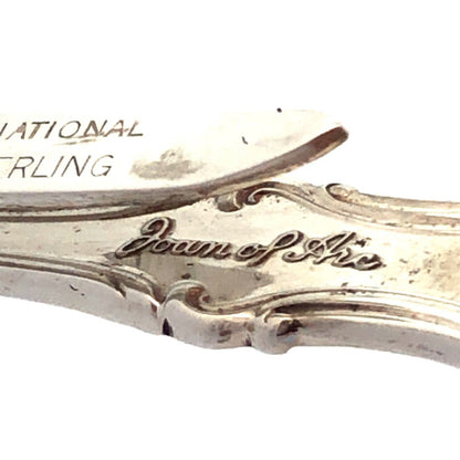 Vintage International 925 Sterling Silver Joan Of Arc Napkin Clip