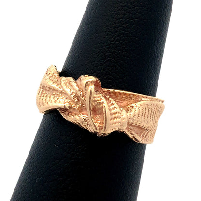 Designer Mignon Faget 14K Yellow Gold Knots and Bows Collection Medium Bow Ring