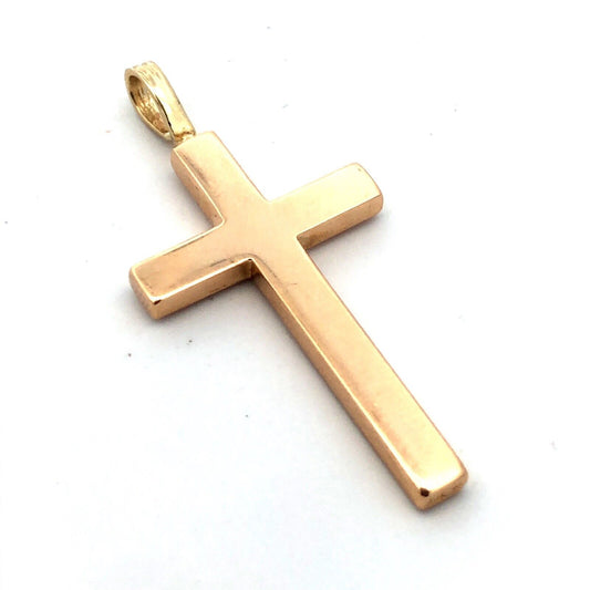 Designer 14K Yellow Gold Polished Cross Pendant