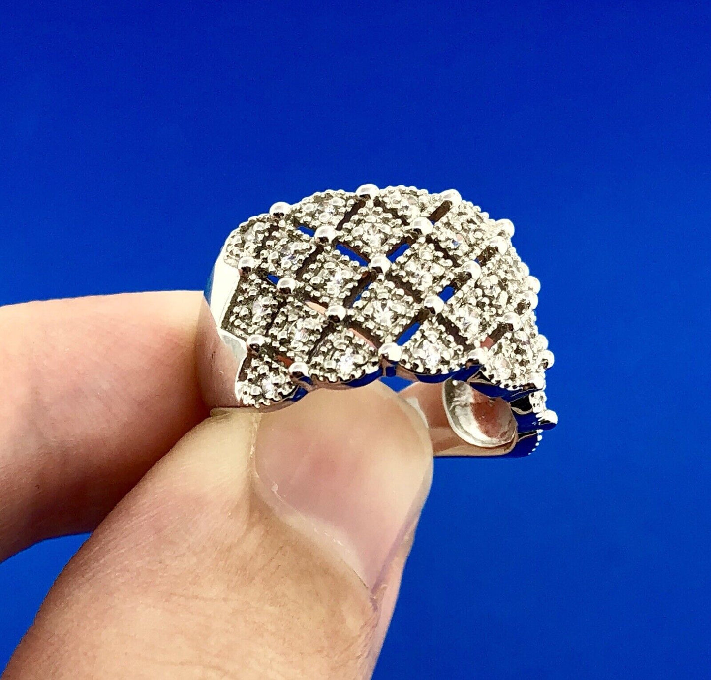 Silpada Retired Sterling Silver 925 Cubic Zirconia CZ Tapered Band Ring