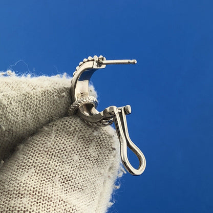 Atelier Sterling Silver 925 Faceted Smoky Quartz Onyx Teardrop Stud Earrings