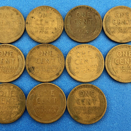 1915 P Mixed Date Mixed Mint Early Lincoln Small One Cent Penny 14 Coin Lot