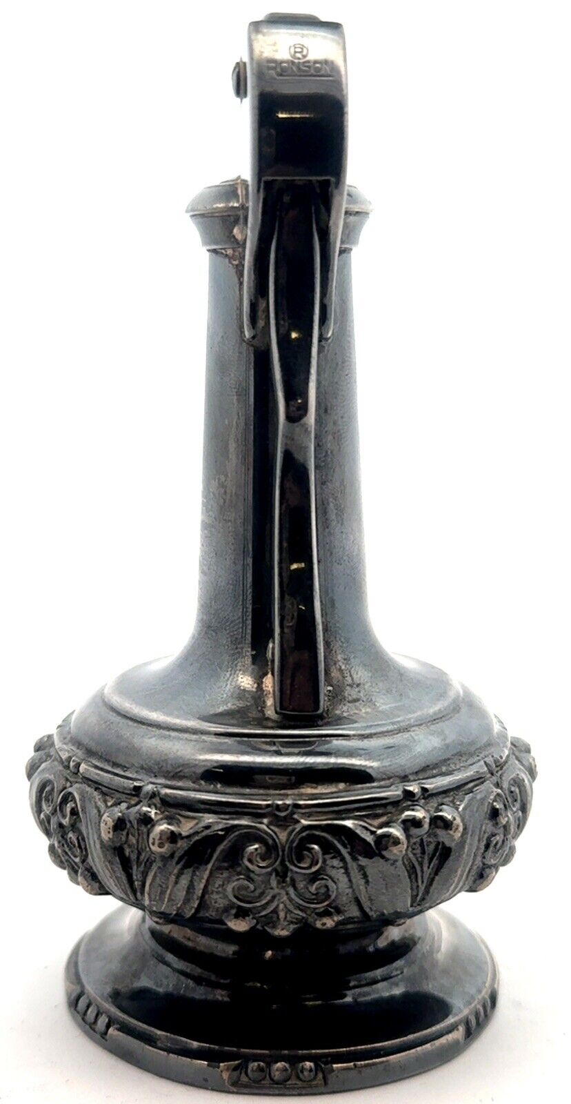 Vintage 1940s Ronson "Decanter" Silver Plated Table Lighter Collectible