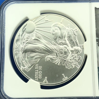 2016 W Burnished Silver Eagle Lettered Edge Early Release 30th Anniv NGC MS70