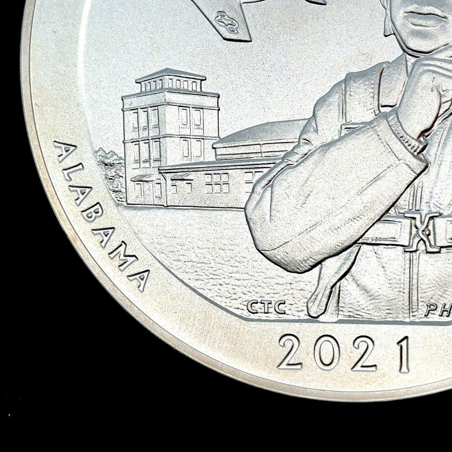 2021 P America The Beautiful Alabama Tuskegee Airmen 5 oz Silver Quarter Coin