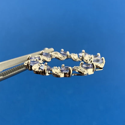 Designer Mexico 14K White Gold Tanzanite Diamond Accented Wreath Pendant