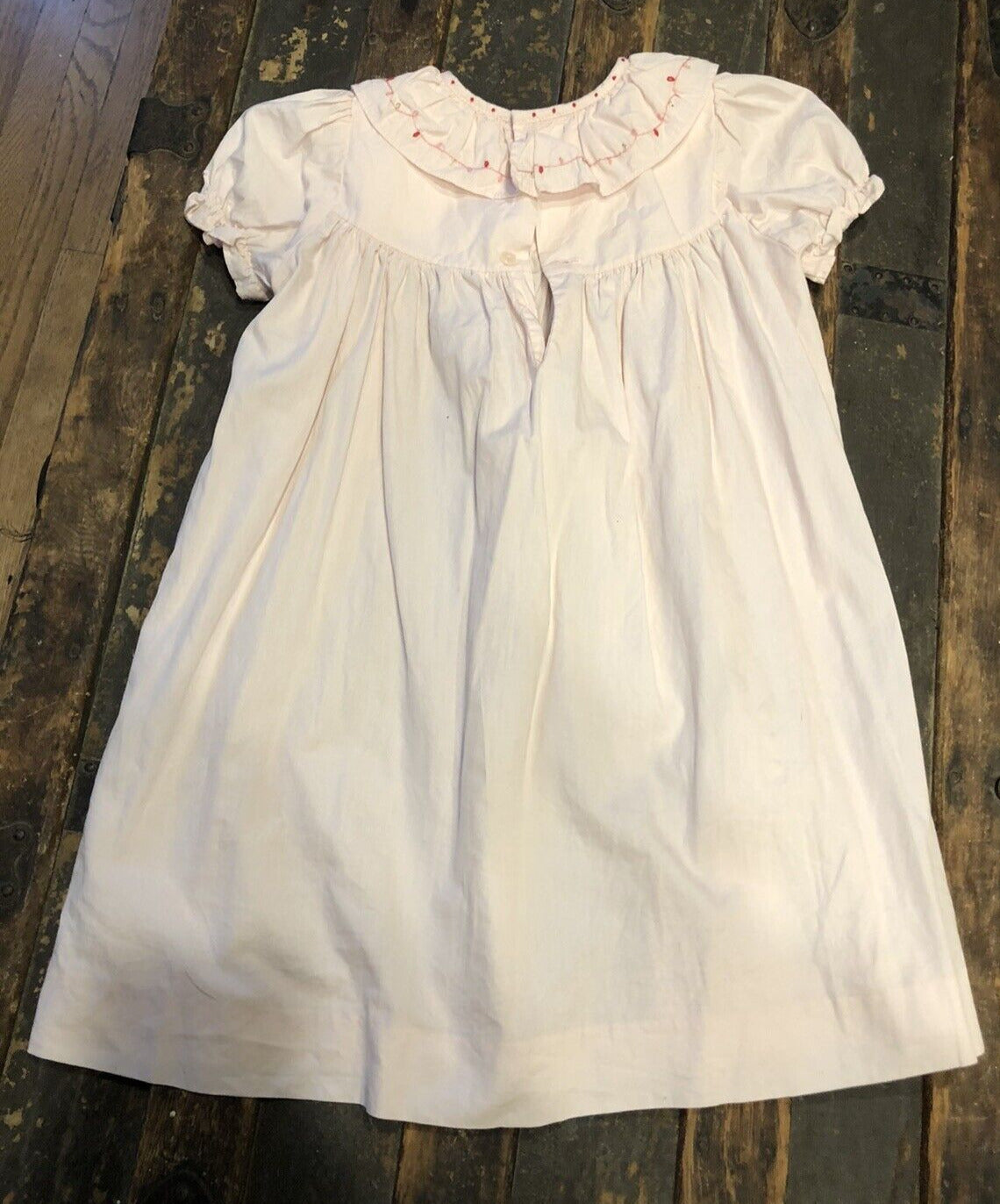 Sophie & Lucas 100% Cotton Pink Embroidered Girl's 4T Christmas Themed Dress