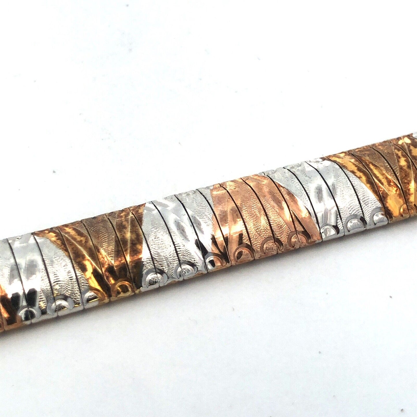 Designer Milor Italy 925 Sterling Silver Vermeil Gold Rose Gold Chain Bracelet