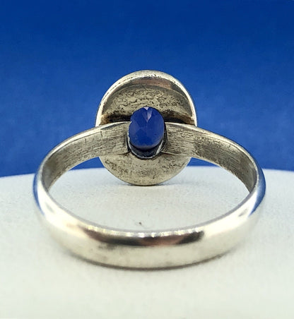Retro Sterling Silver 925 Oval Amethyst February Anniversary Birthstone Ring