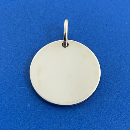 Tiffany & Co. 925 Sterling Silver Flat Round Engravable Pendant