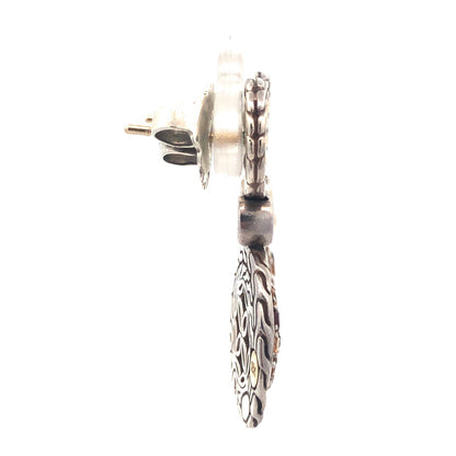 John Hardy 925 Sterling Silver 18K Yellow Gold Citrine Tourmaline Drop Earrings