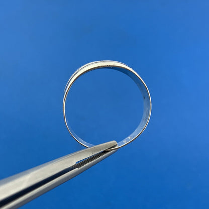 Vintage 925 Sterling Silver Niello Floral Design Statement Cigar Band Ring