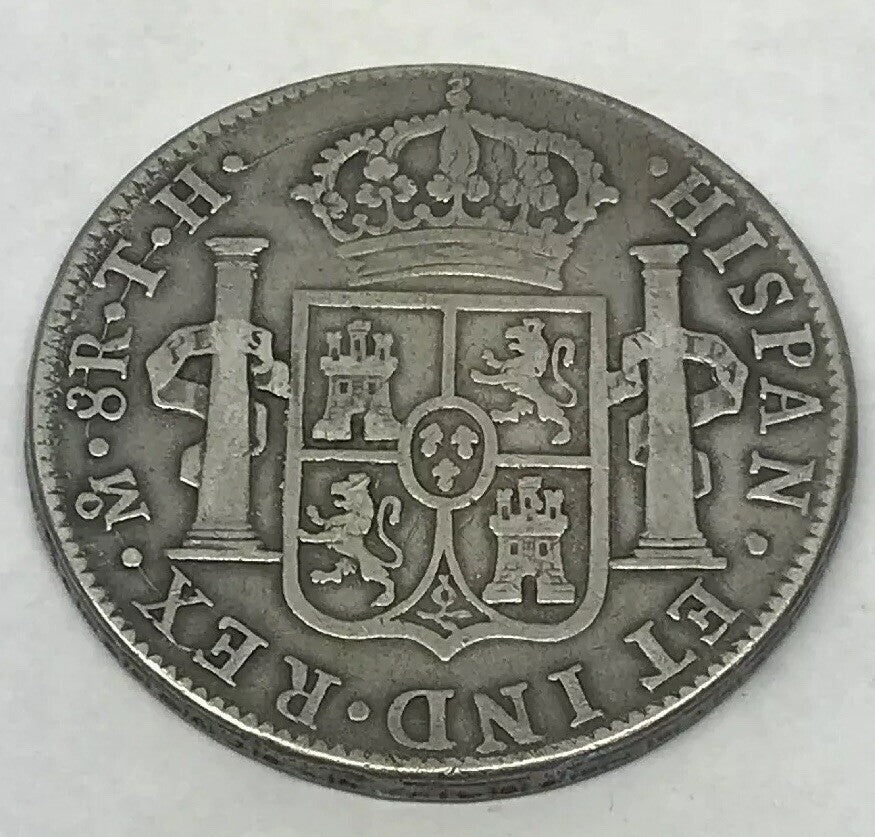 1809 TH Silver 8 Reales Mexico City Mint Pillar Dollar Colonial Coin
