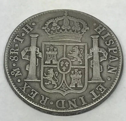 1809 TH Silver 8 Reales Mexico City Mint Pillar Dollar Colonial Coin