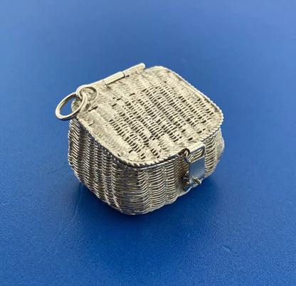 Designer Reo Sterling Silver 925 Opening Picnic Basket Locket Style Pendant