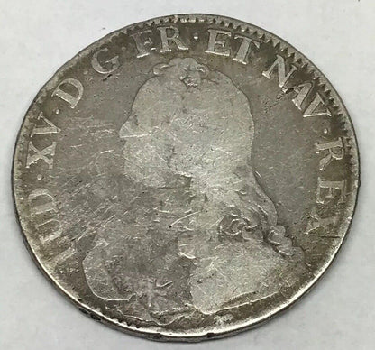 1729 A France Louis XV One Ecu Paris Mint Silver Crown