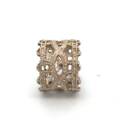 Retired Mignon Faget 925 Sterling Silver Rare Luz Collection Wide Band Ring